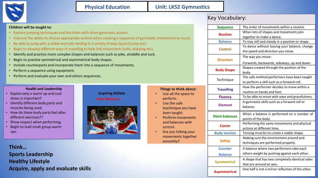 unit lks2 gymnastics