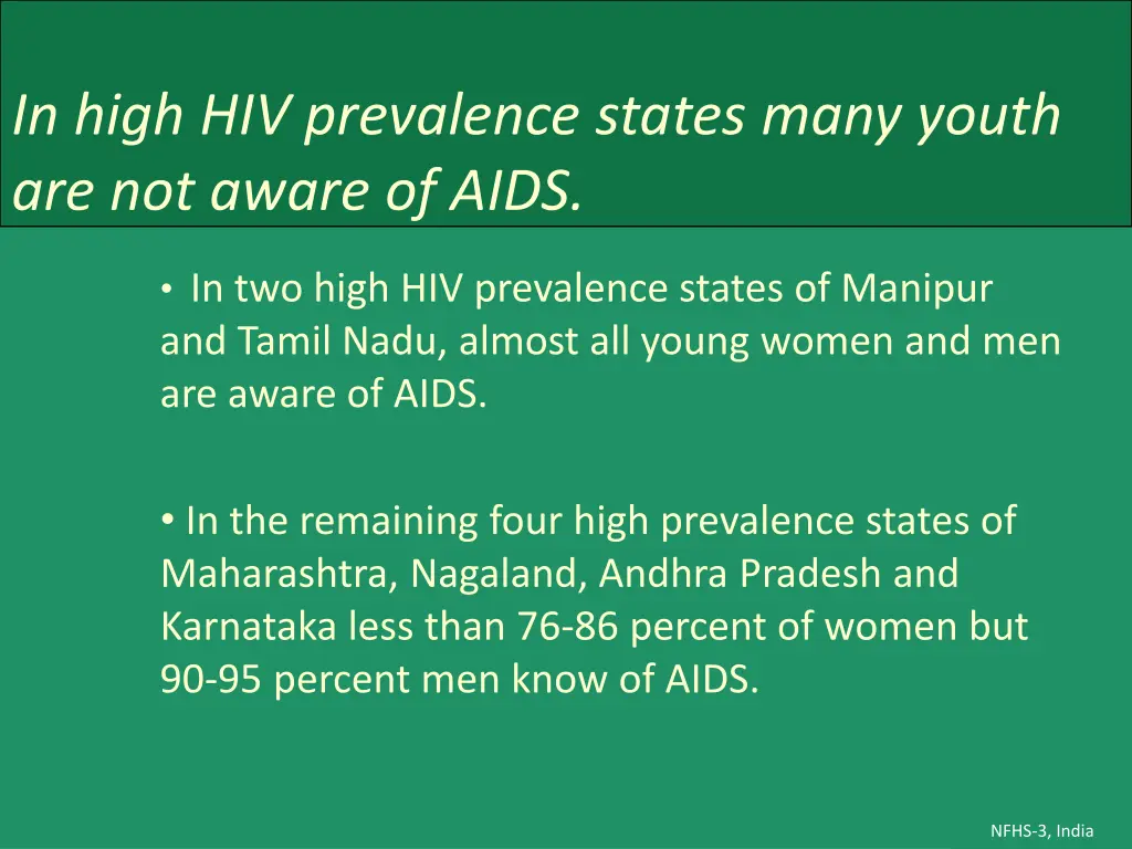 in high hiv prevalence states many youth