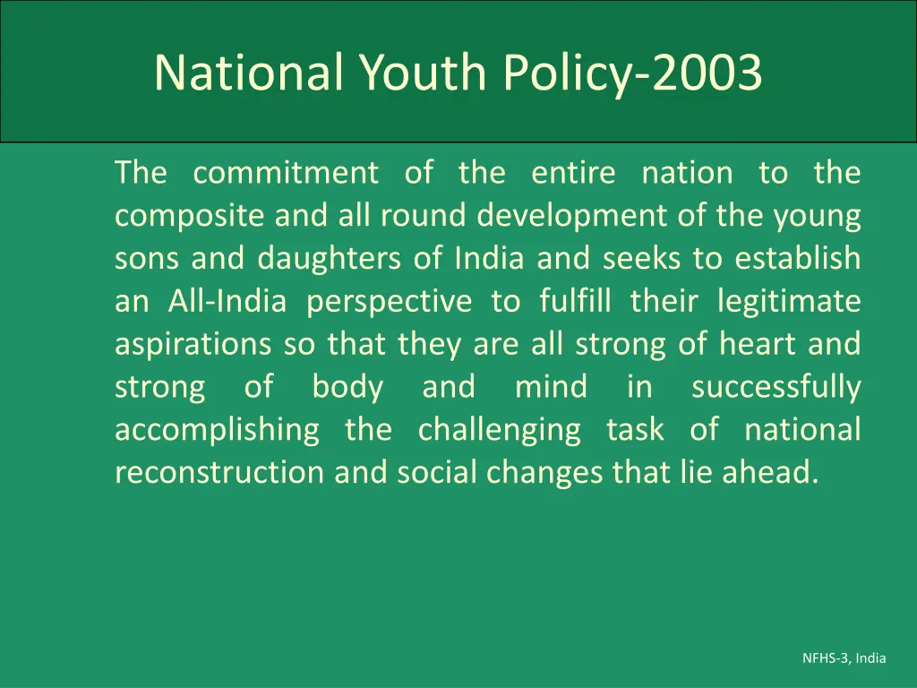 national youth policy 2003