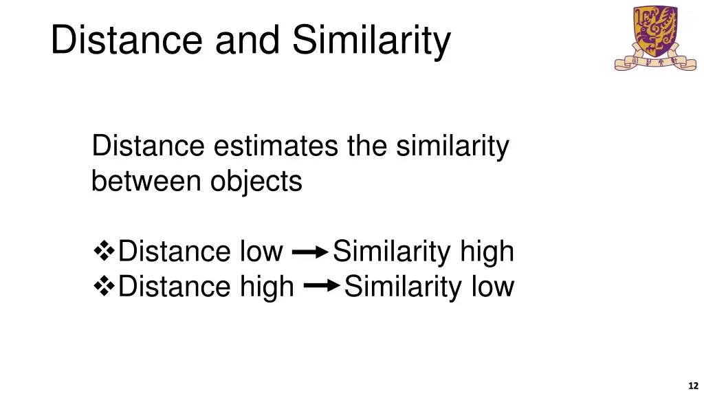 distance and similarity