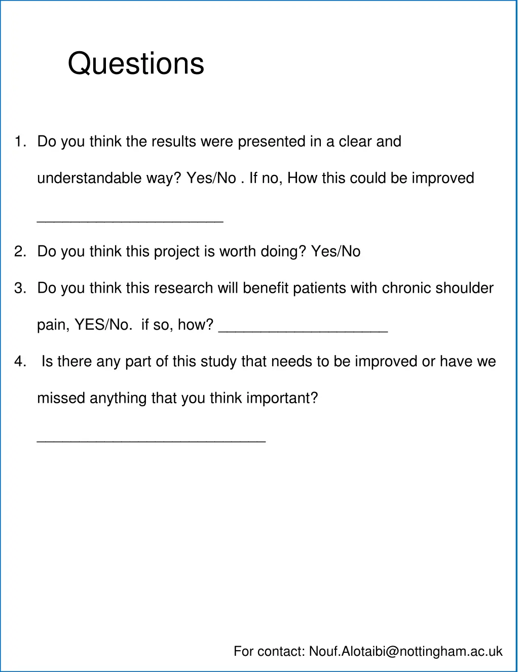 questions