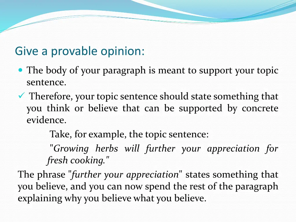 give a provable opinion