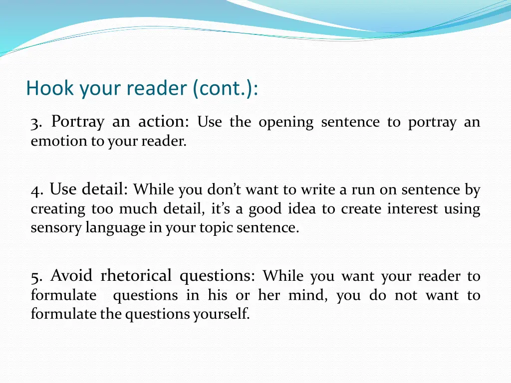 hook your reader cont