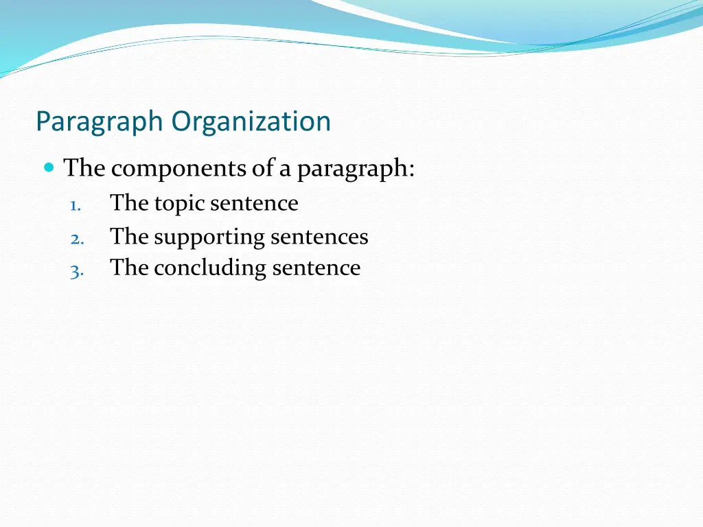 paragraph organization