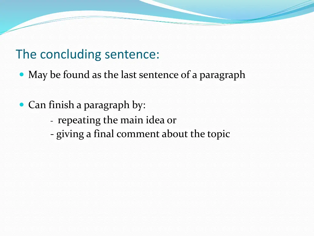 the concluding sentence