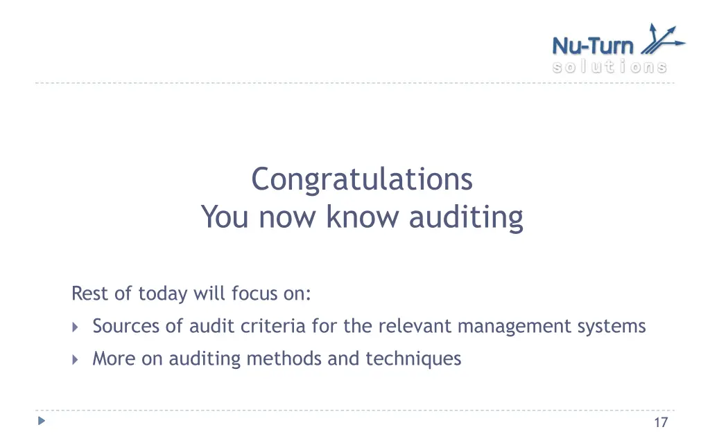 congratulations you now know auditing