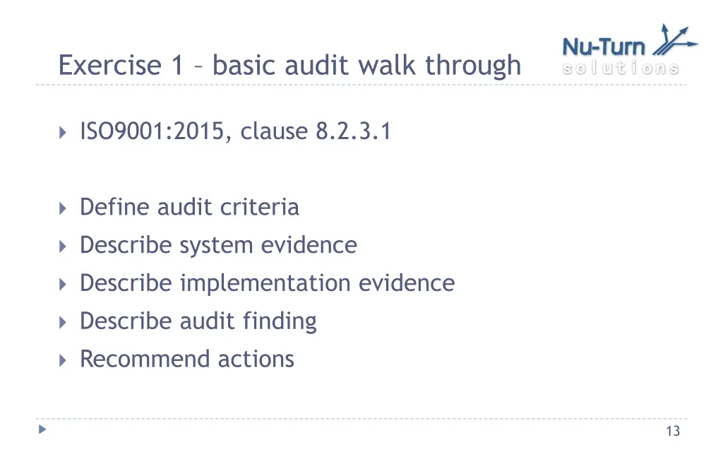 exercise 1 basic audit walk through