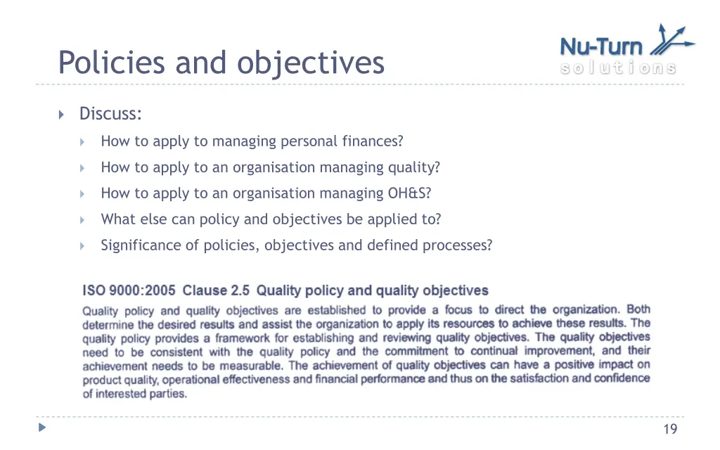 policies and objectives