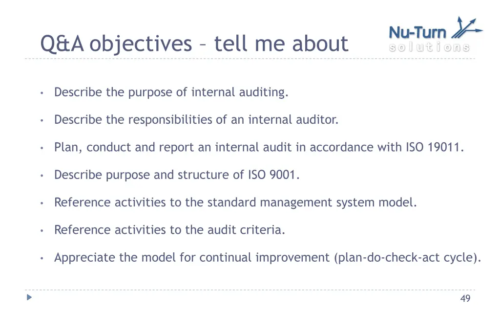 q a objectives tell me about