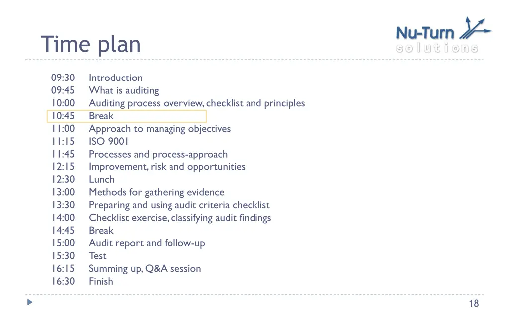time plan 1