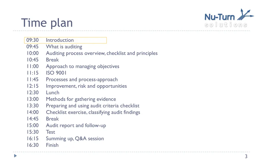 time plan