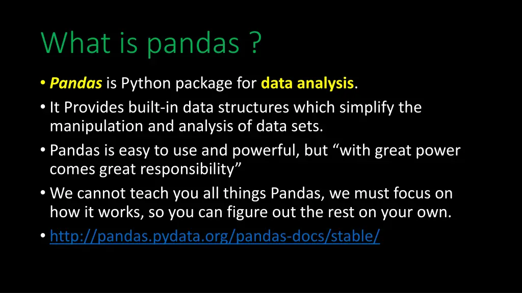 what is pandas