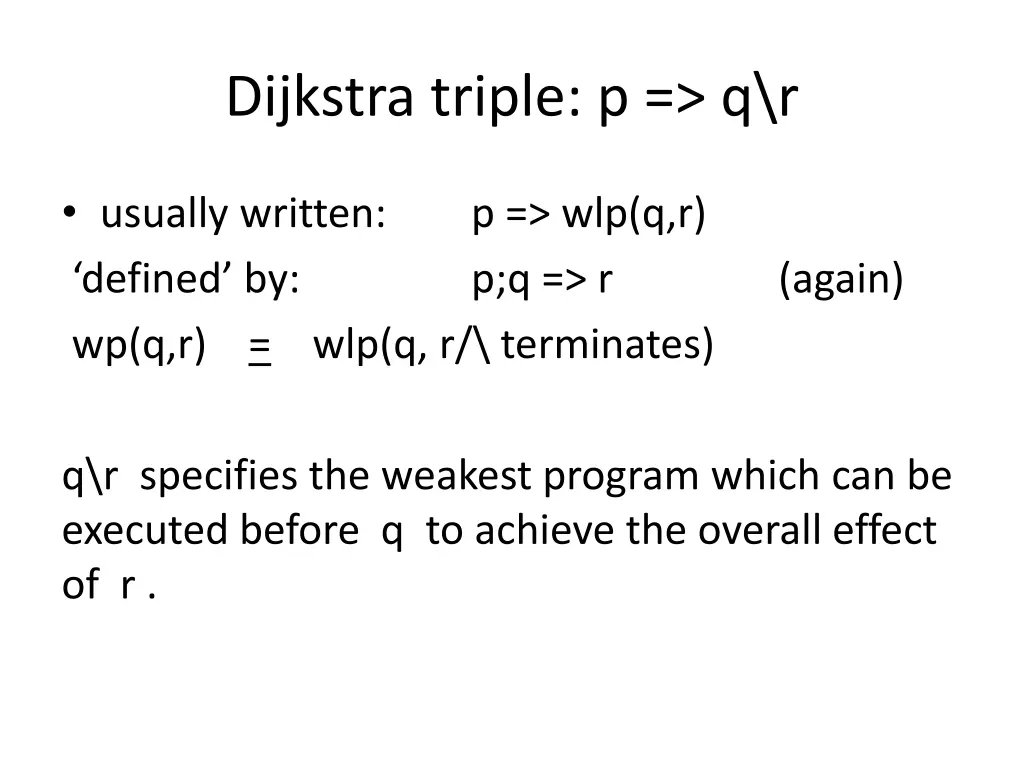 dijkstra triple p q r