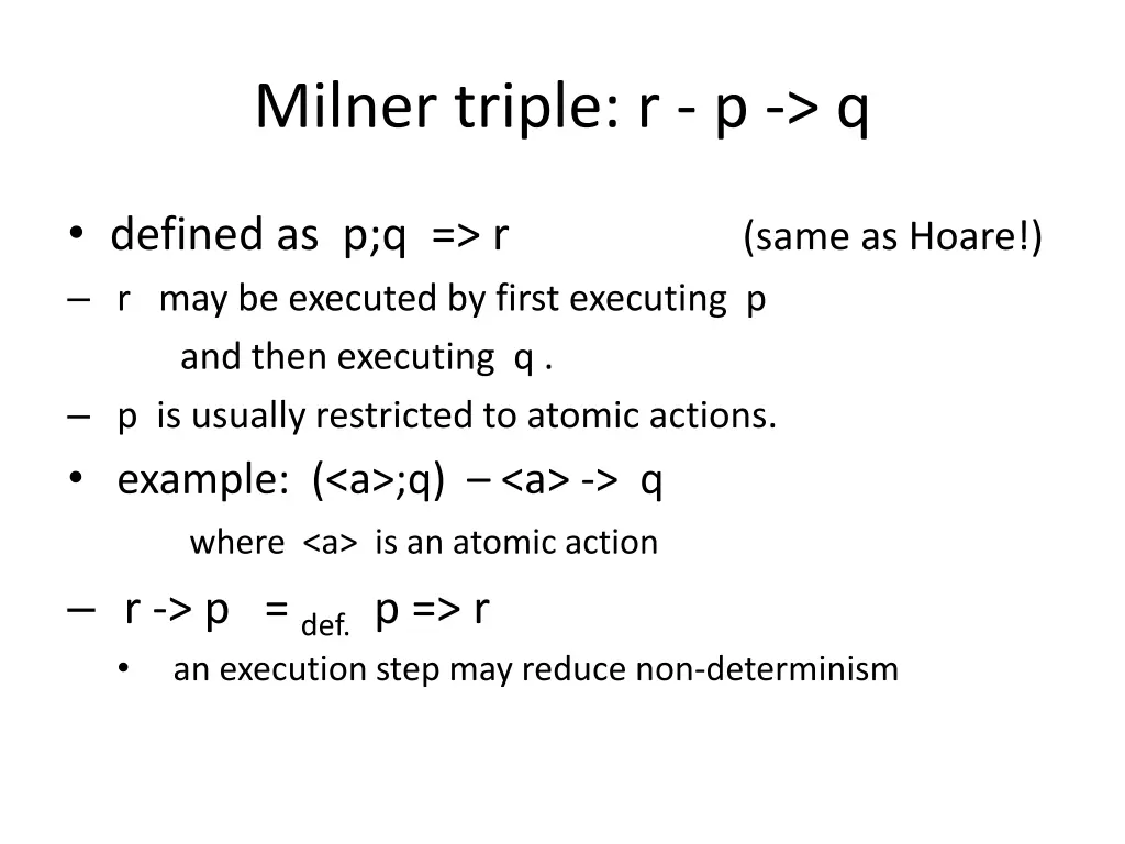 milner triple r p q