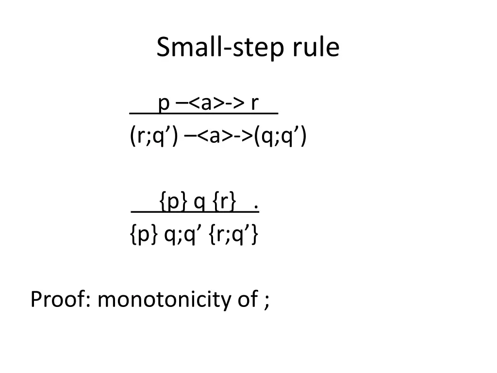 small step rule
