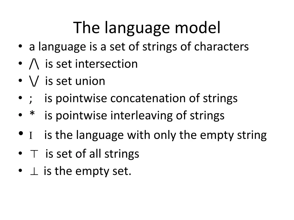 the language model a language is a set of strings