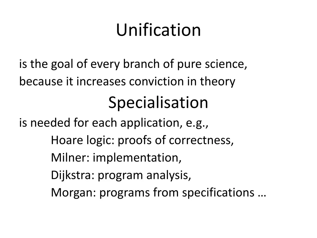 unification
