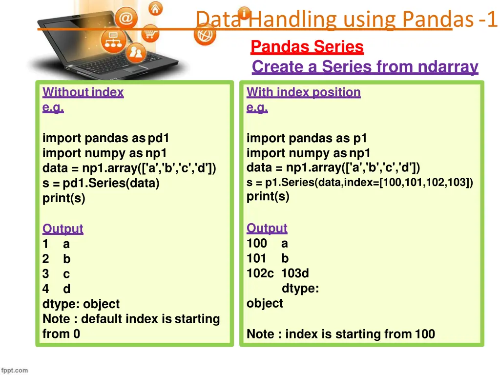 data handling using pandas 1 10