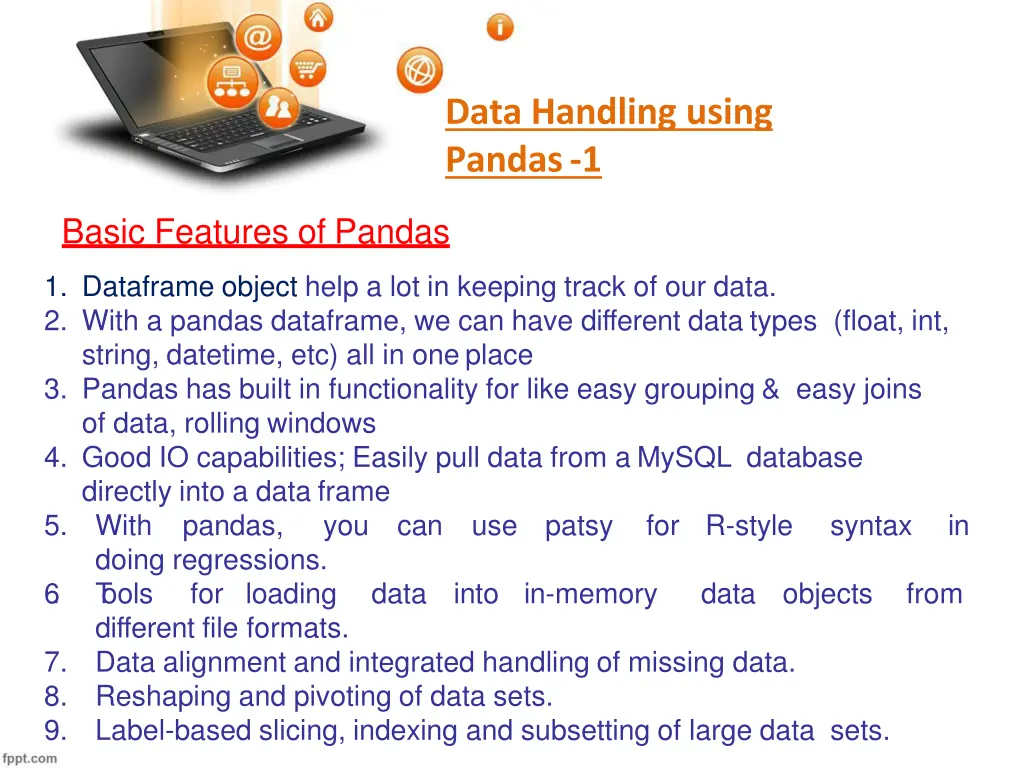 data handling using pandas 1 2