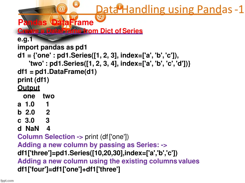 data handling using pandas 1 25