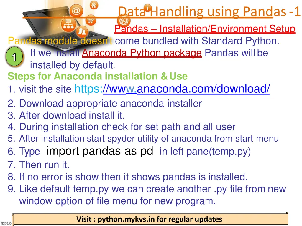 data handling using pandas 1 3