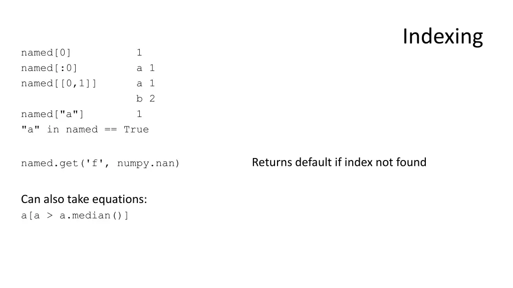 indexing