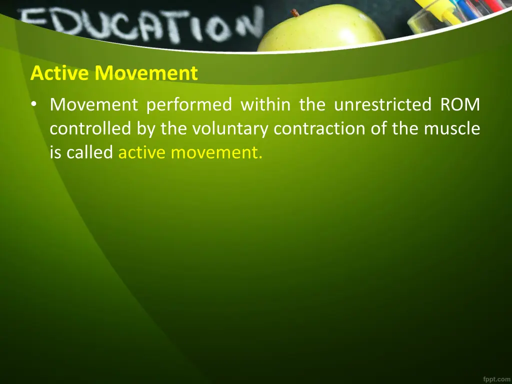active movement movement performed within