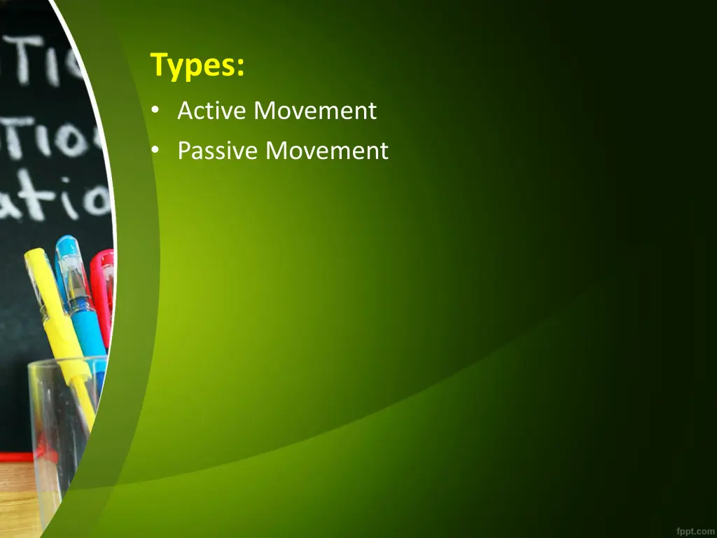 types active movement passive movement
