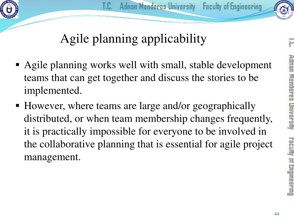 agile planning applicability