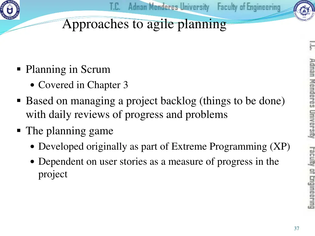 approaches to agile planning