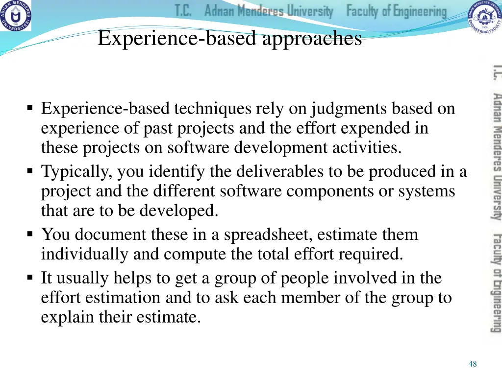 experience based approaches