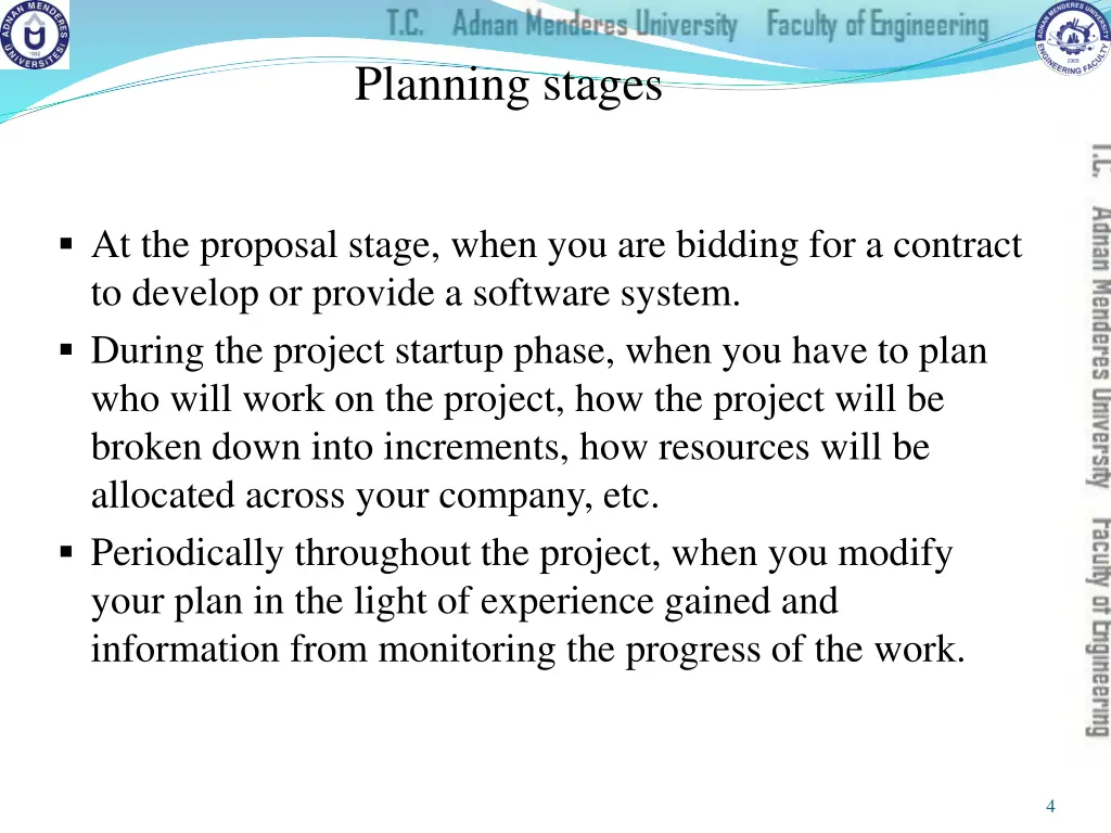 planning stages
