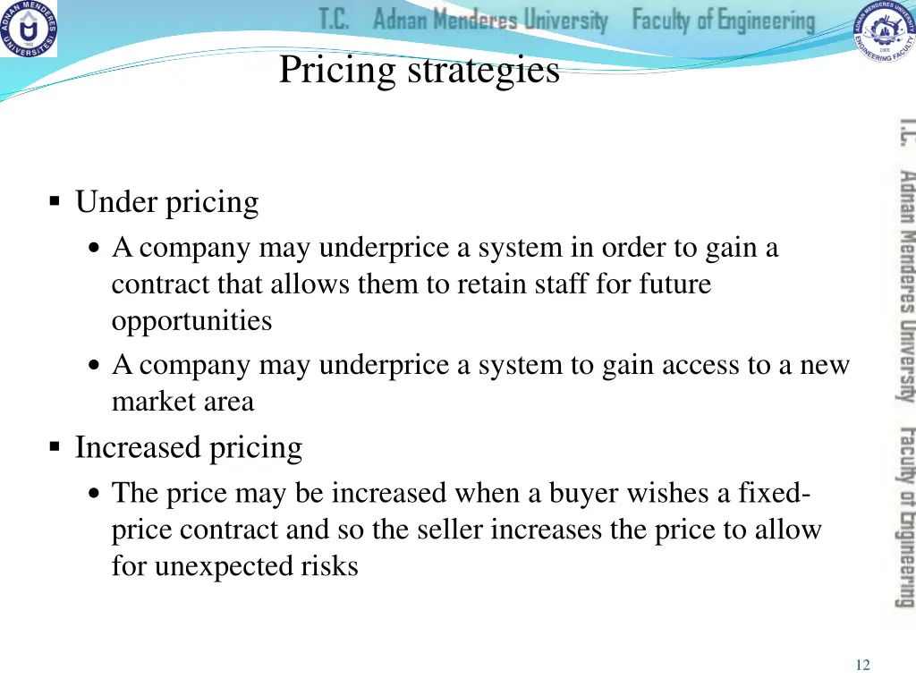 pricing strategies