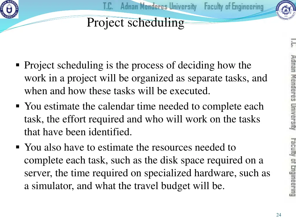project scheduling 1