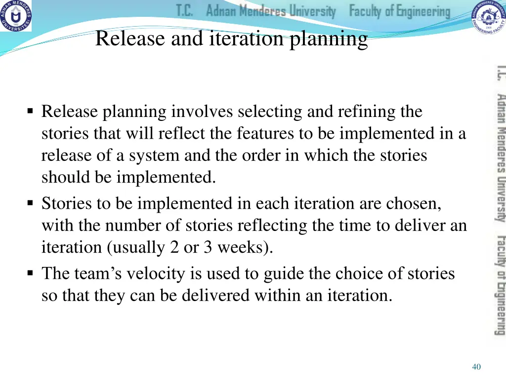release and iteration planning