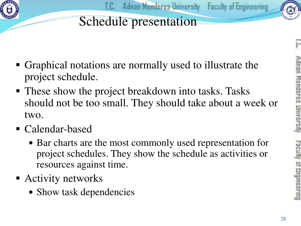 schedule presentation