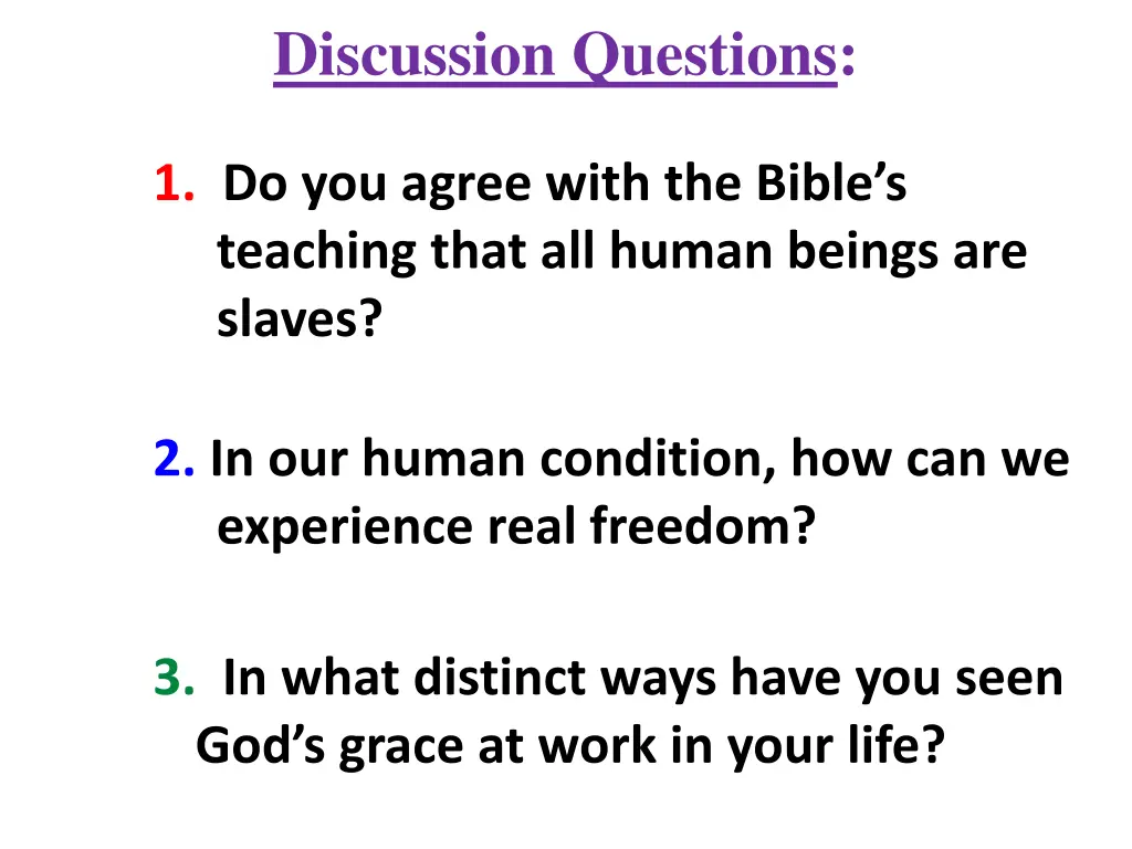 discussion questions