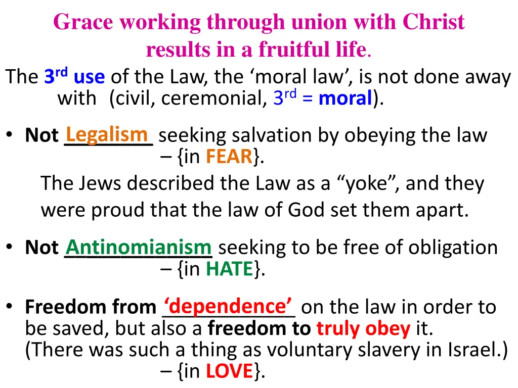 grace working through union with christ results