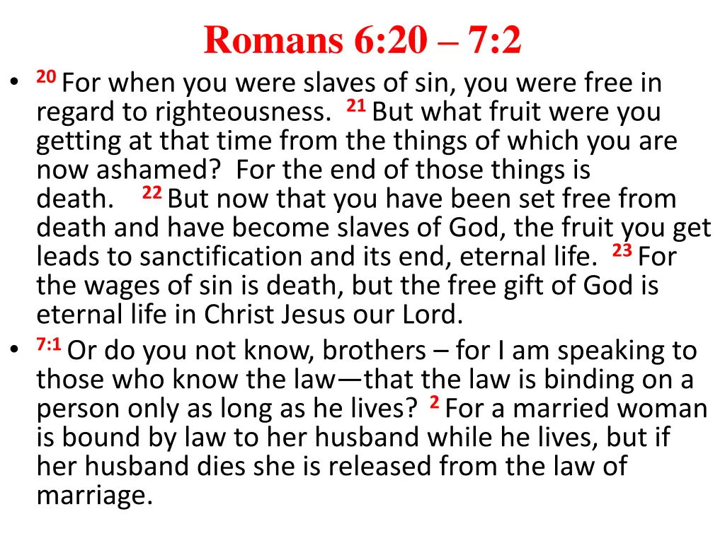romans 6 20 7 2