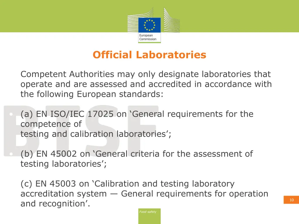 official laboratories