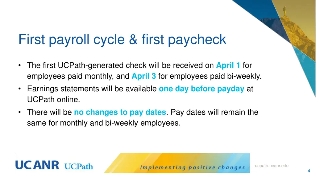 first payroll cycle first paycheck
