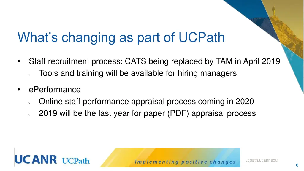 what s changing as part of ucpath