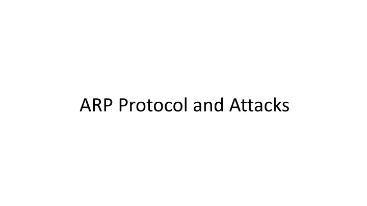 arp protocol and attacks