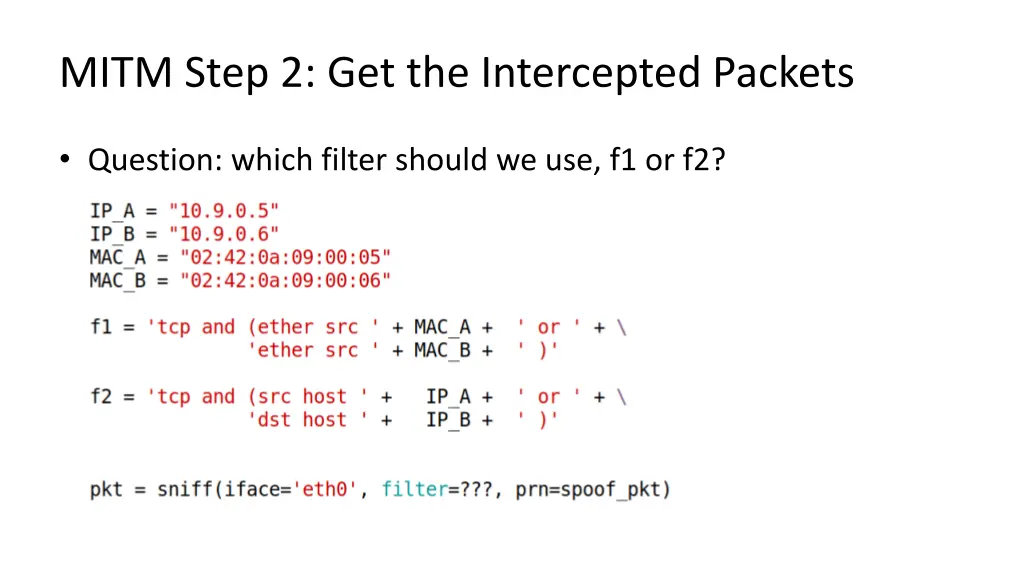 mitm step 2 get the intercepted packets