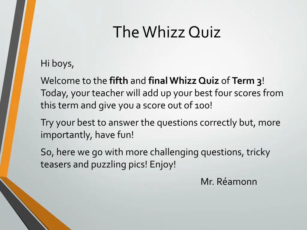 the whizz quiz 1