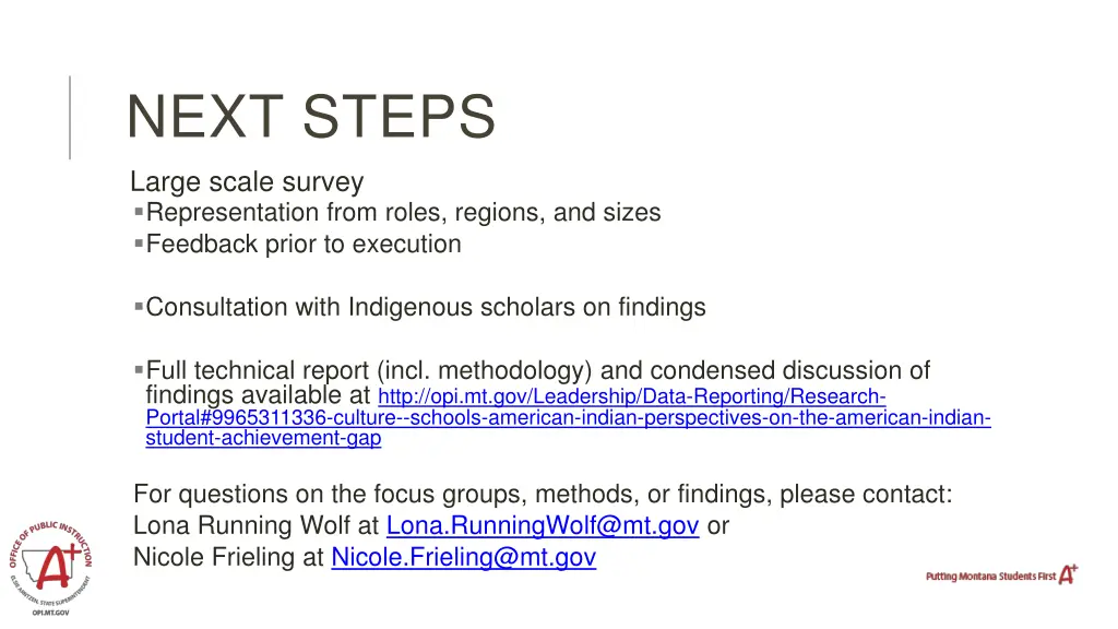 next steps