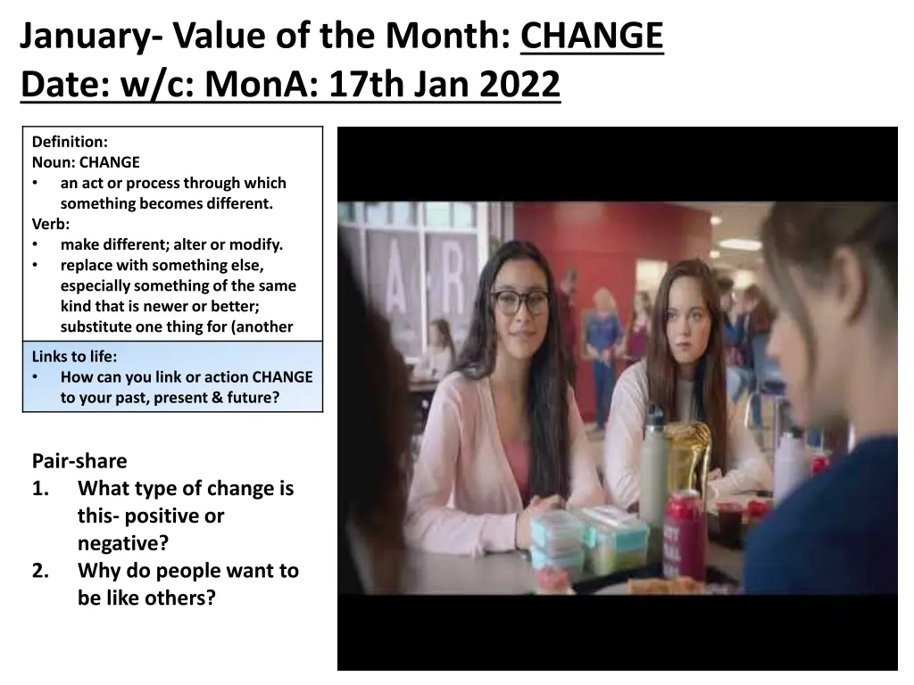 january value of the month change date w c mona