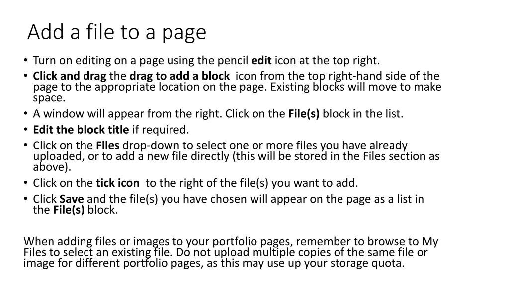 add a file to a page