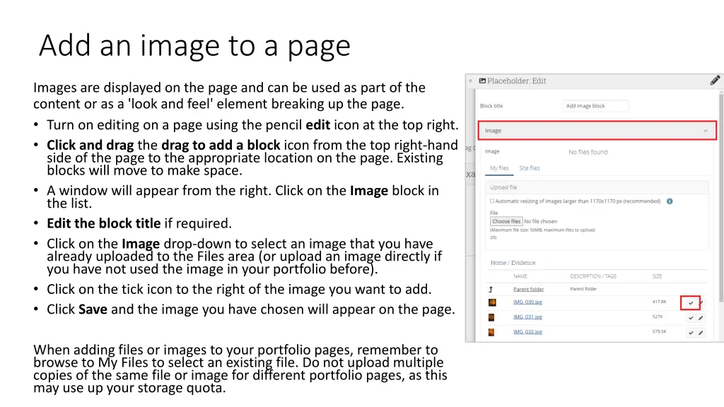 add an image to a page
