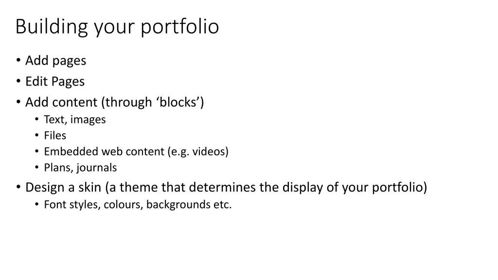 building your portfolio
